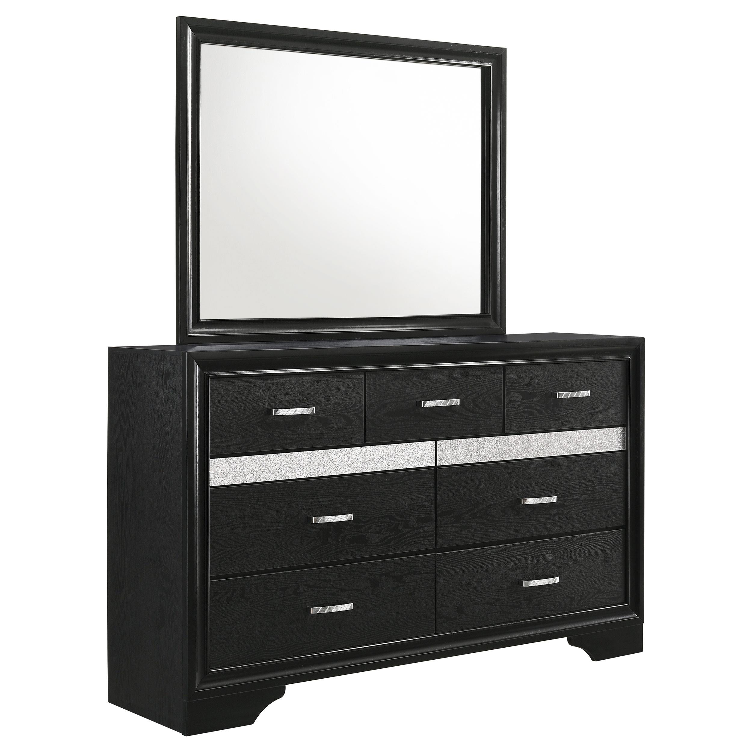 Coaster Furniture Miranda 206363M 7-Drawer Dresser with Mirror - Black IMAGE 1